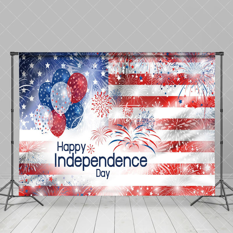 Aperturee - Sparkling Balloon Star Independence Day Backdrop