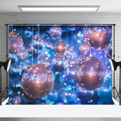 Aperturee - Sparkling Balls Bokeh Light Blue Dance Backdrop