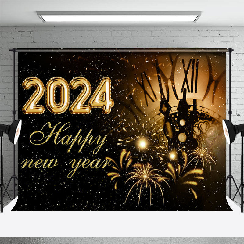 Aperturee - Sparkling Clock 2023 Happy New Year Backdrop