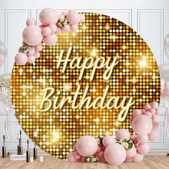 Aperturee - Sparkling Dots Disco Style Round Birthday Backdrop