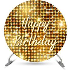 Aperturee - Sparkling Dots Disco Style Round Birthday Backdrop