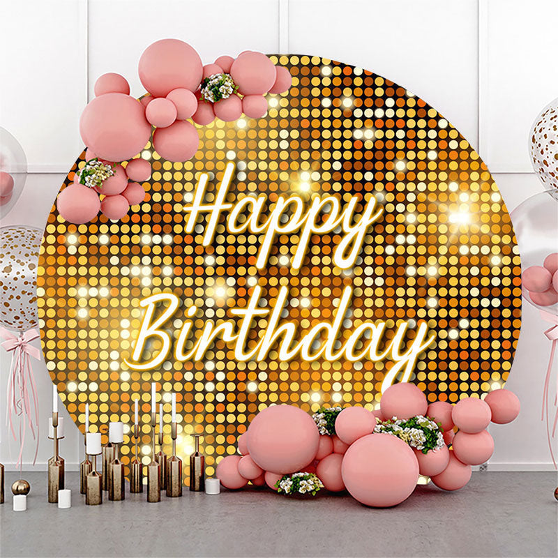 Aperturee - Sparkling Dots Disco Style Round Birthday Backdrop