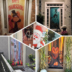 Spider Wab Ghosts Witch Black Halloween Door Cover