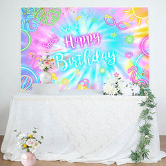 Aperturee - Splash Colorful Neon Stuff Happy Birthday Backdrop