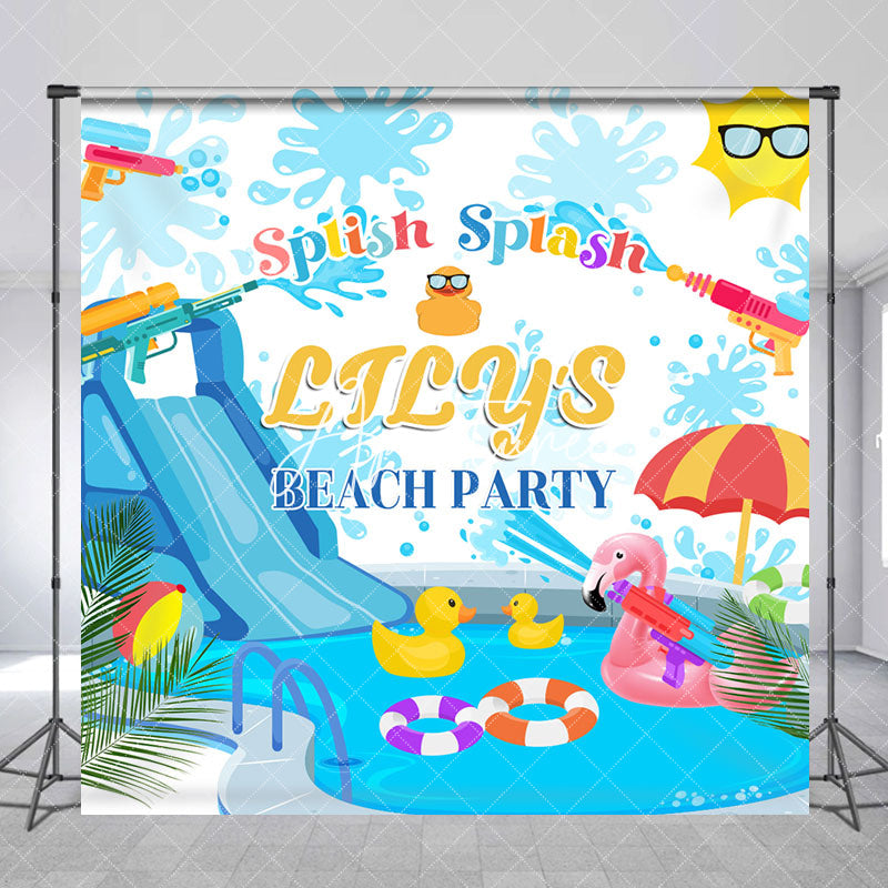 Aperturee - Splash Custom Summmer Beach Party Backdrop For Kids