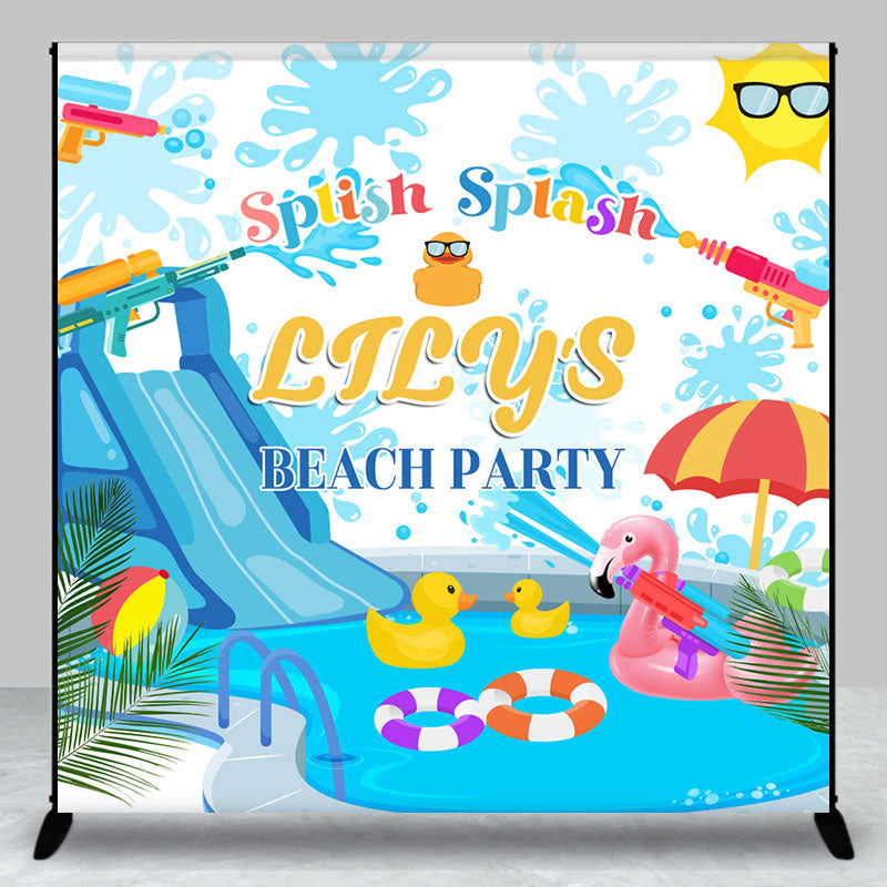 Aperturee - Splash Custom Summmer Beach Party Backdrop For Kids