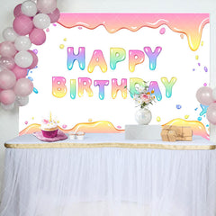 Aperturee - Splashing Colorful Water Happy Birthday Backdrop