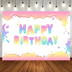 Aperturee - Splashing Colorful Water Happy Birthday Backdrop