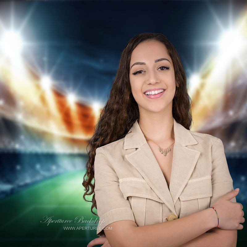 Aperturee - Splendid Spotlight Soccer Stadium Photo Booth Backdrop