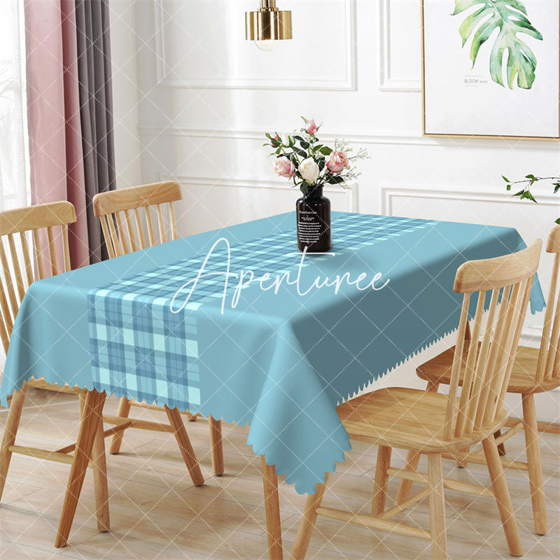 Aperturee - Splicing Modern Green Checkered Rectangle Tablecloth