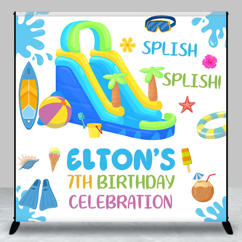 Aperturee - Splish Pool Custom Celebrates 7th Birthday Backdrop