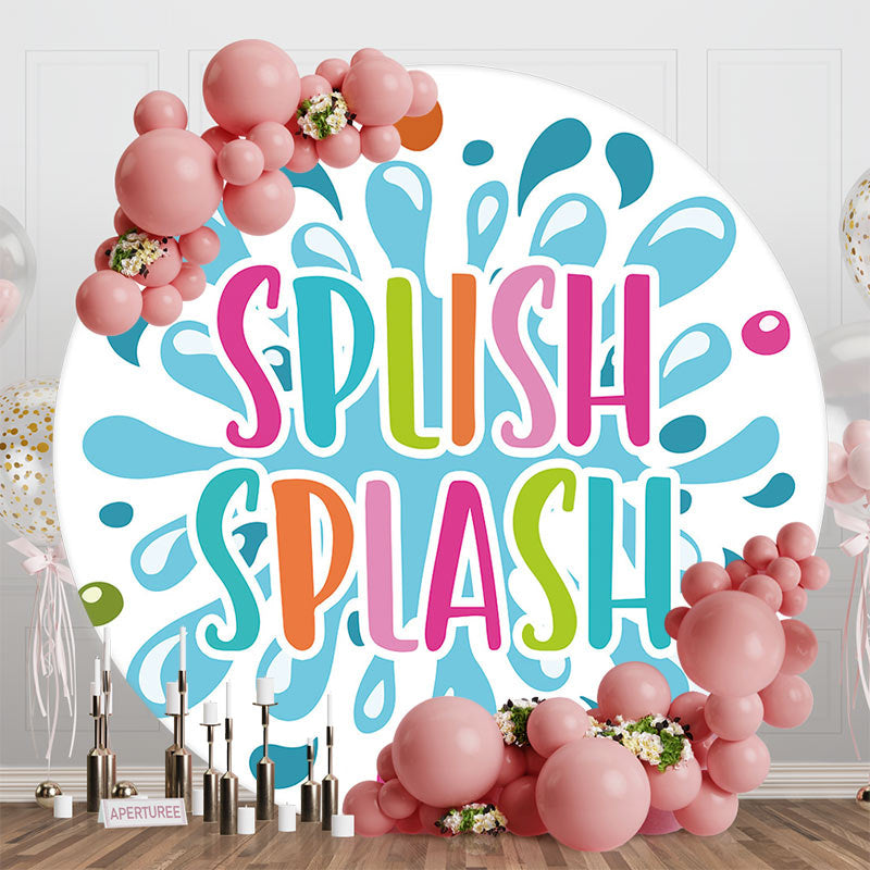 Aperturee - Splish Splash Water Droplets Round Party Backdrop