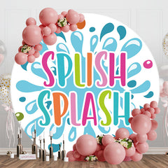 Aperturee - Splish Splash Water Droplets Round Party Backdrop