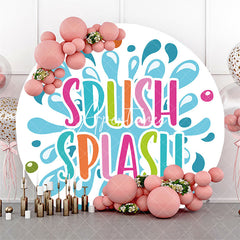 Aperturee - Splish Splash Water Droplets Round Party Backdrop