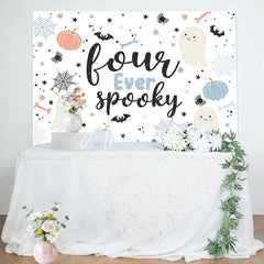 Aperturee - Spooky Boo Halloween 4th Birthday Backdrop For Boy