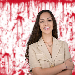 Aperturee - Spooky Prank White and Red Backdrop for Halloween