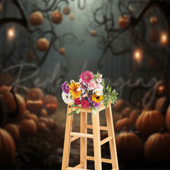 Aperturee - Spooky Pumpkin Halloween Photo Studio Backdrop