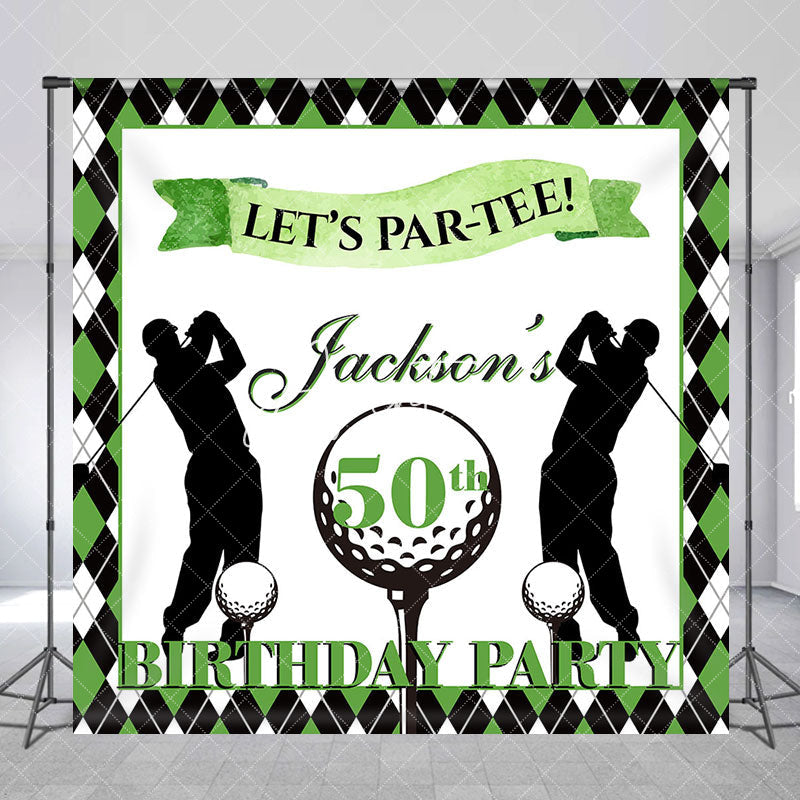 Aperturee - Sport Golf Lets Partee Custom Name Birthday Backdrop