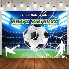 Aperturee - Spotlight Football Field Happy Birthday Backdrop