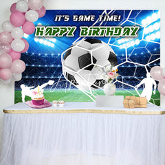 Aperturee - Spotlight Football Field Happy Birthday Backdrop