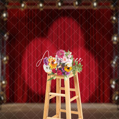 Aperturee - Spotlight Red Curtain Stage Backdrop For Photography