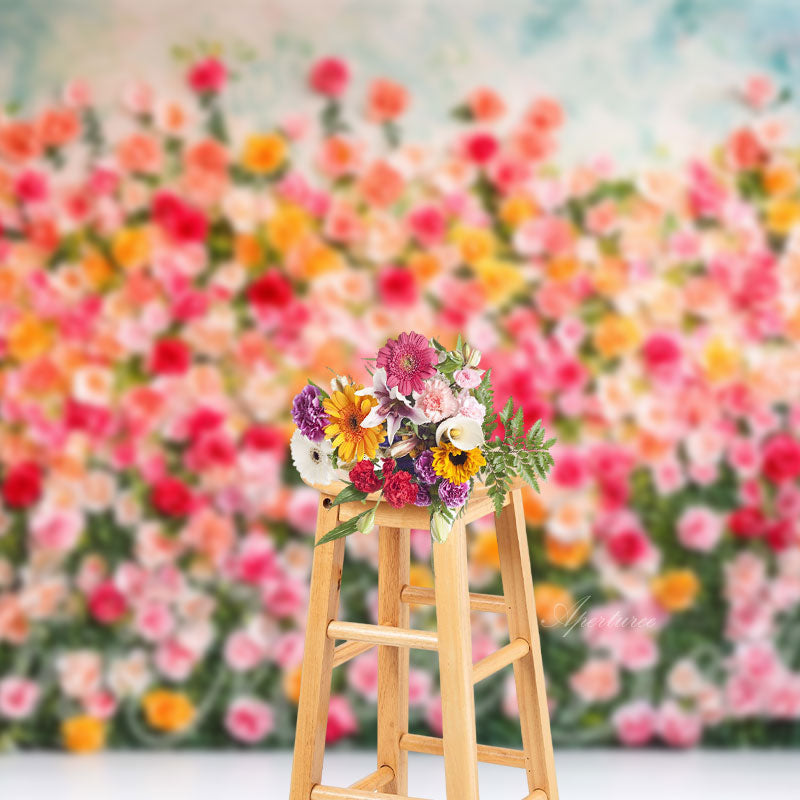 Aperturee - Spring Blooming Flower Birthday Cake Smash Backdrop