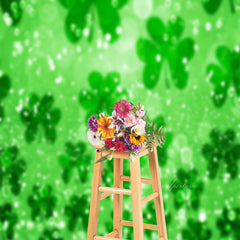 Aperturee - Spring Clover Green Glitter Photo Sweep Backdrop