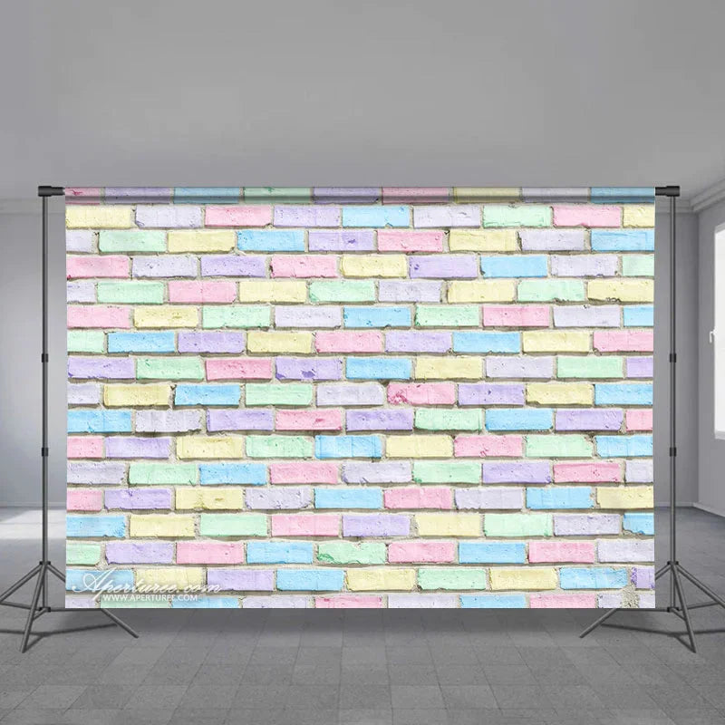 Aperturee - Spring Color Brick Wall Hppy Easter Day Backdrop