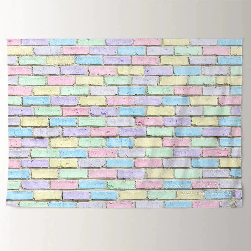 Aperturee - Spring Color Brick Wall Hppy Easter Day Backdrop