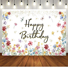 Aperturee - Spring Colorful Floral Backdrop For Birthday Party