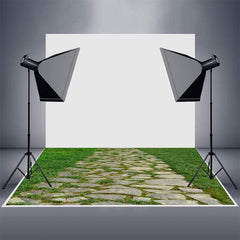 Aperturee - Spring Country Stone Road Weeds Rubber Floor Mat