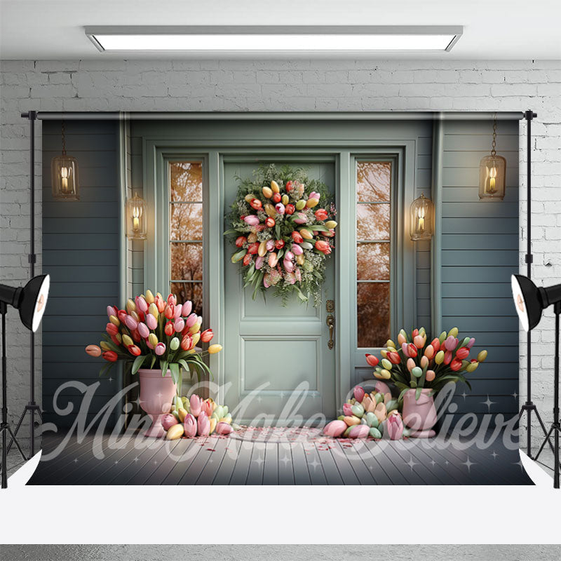 Aperturee - Spring Door And Window Backdrop Flowers Decorated