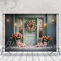 Aperturee - Spring Door And Window Backdrop Flowers Decorated