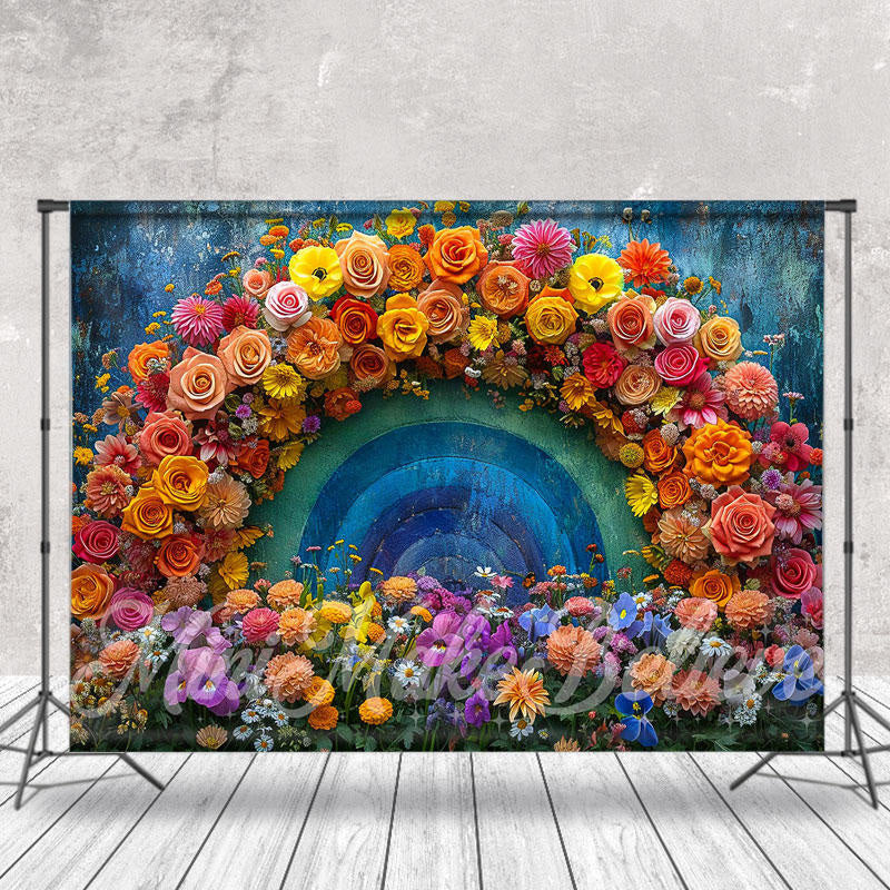 Aperturee - Spring Fine Art Oil Painting Flower Rainbow Backdrop