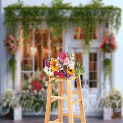 Aperturee - Spring Flower Store Doors And Windows Photo Backdrop