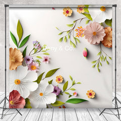 Aperturee - Spring Fresh 3D Leaves Flowers Fine Art Backdrop