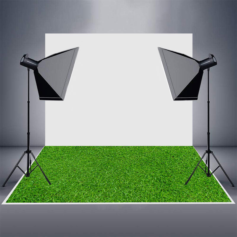 Aperturee - Spring Fresh Grass Lawn Rubber Floor Mat For Photo