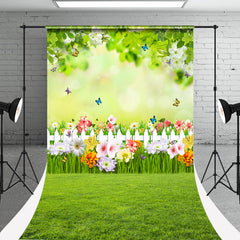 Aperturee - Spring Garden Butterfly Lawn Photo Sweep Backdrop