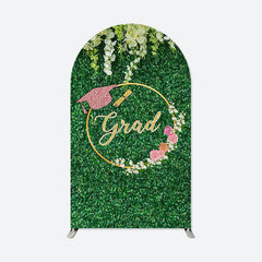 Aperturee - Spring Greenery Floral Cap Gold Grad Arch Backdrop