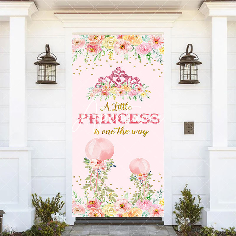 Aperturee - Spring Little Princess Floral Baby Shower Door Cover