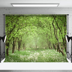 Aperturee - Spring Summer Flowers Forest Backdrop For Photo Booth