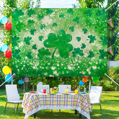 Aperturee - Sputtered Dew Clover Daisy St Patricks Day Backdrop