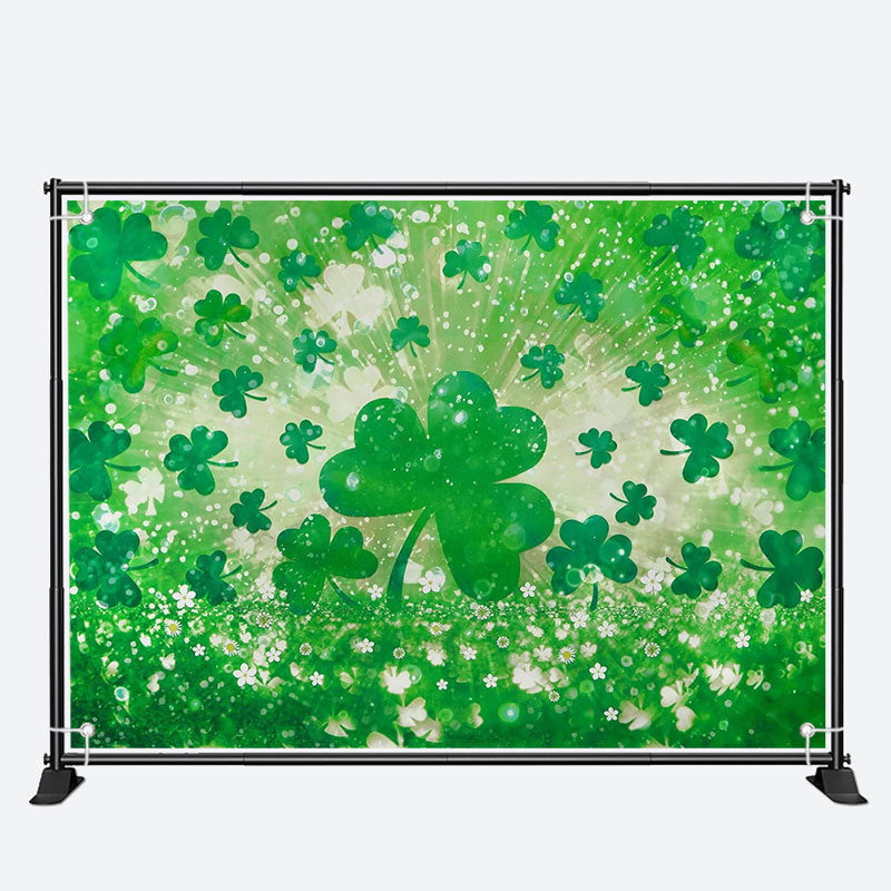 Aperturee - Sputtered Dew Clover Daisy St Patricks Day Backdrop