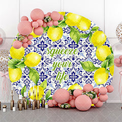 Aperturee - Squeeze Your Life Mediterranean Lemon Round Backdrop