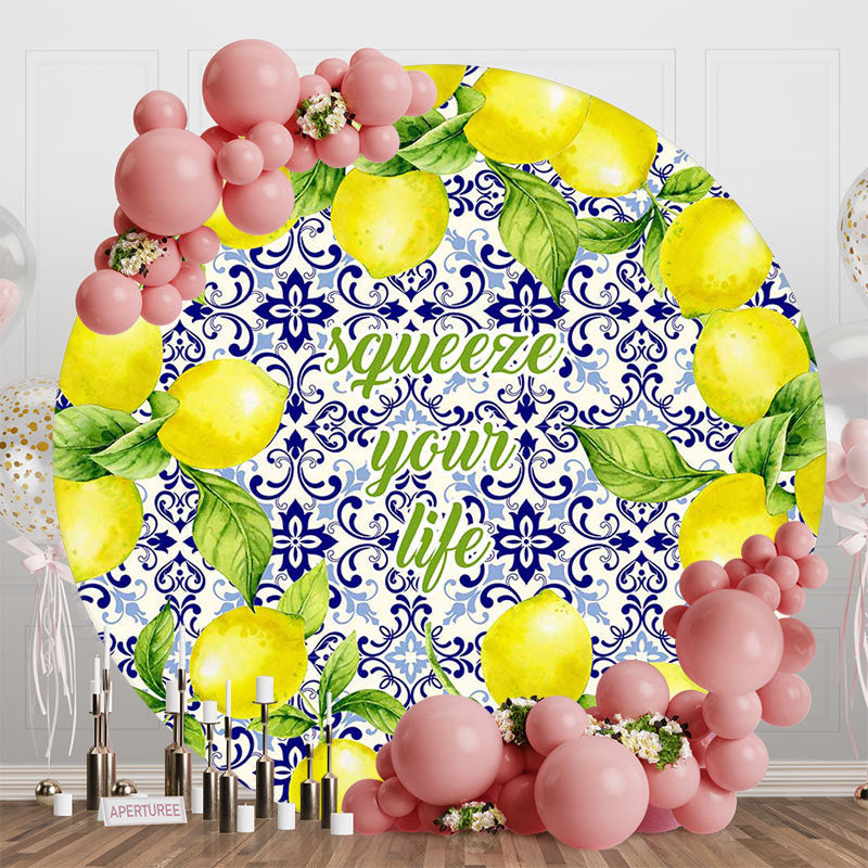 Aperturee - Squeeze Your Life Mediterranean Lemon Round Backdrop