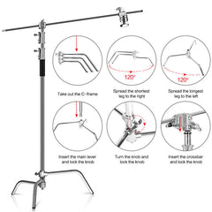 Aperturee - Stainless Steel Foldable Tripod Light Stand For Photo