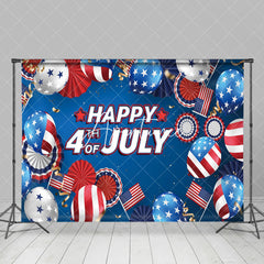 Aperturee - Star Stripe Balloon July 4 Independence Day Backdrop