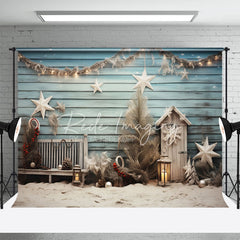 Aperturee - Starfish Beach Cottage Christmas Photo Backdrop