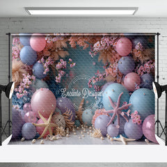 Aperturee - Starfish Pearl Colorful Balloons Cake Smash Backdrop