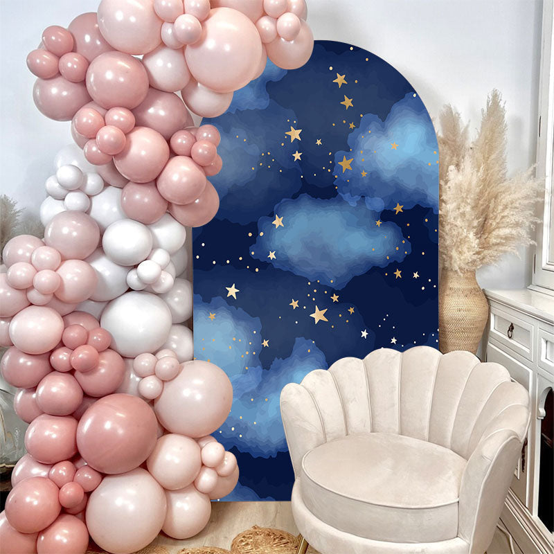 Aperturee - Starry Blue Sky Clouds Chiara Arch Party Backdrop